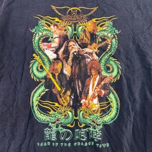 Giant Aerosmith Roar of the Dragon Tour T-Shirt XL Black Band Tee vintage